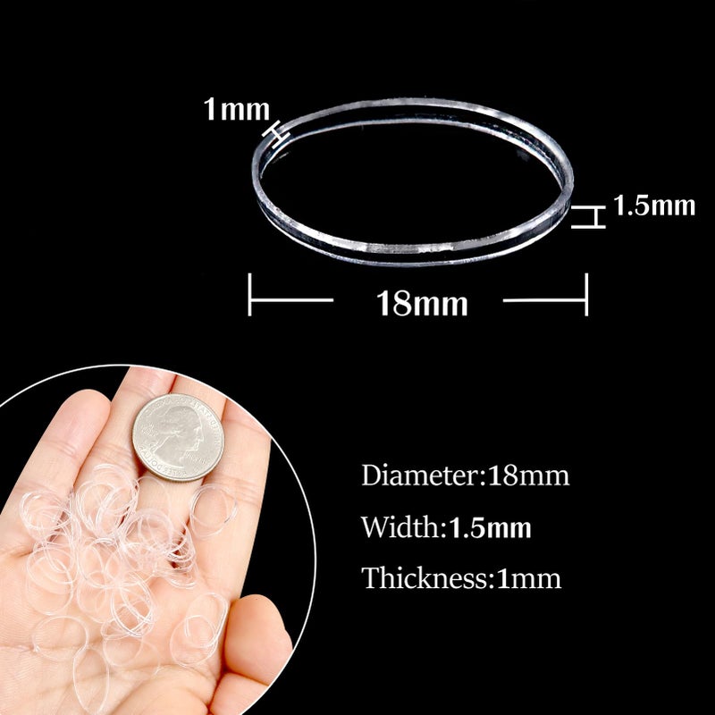 TUUXI Clear Elastics Hair Bands 1500pcs Mini Rubber Hairband Soften Small Ponytail Holders Hairiness Ties No Damaged Accessories for Women Braids - Image 2